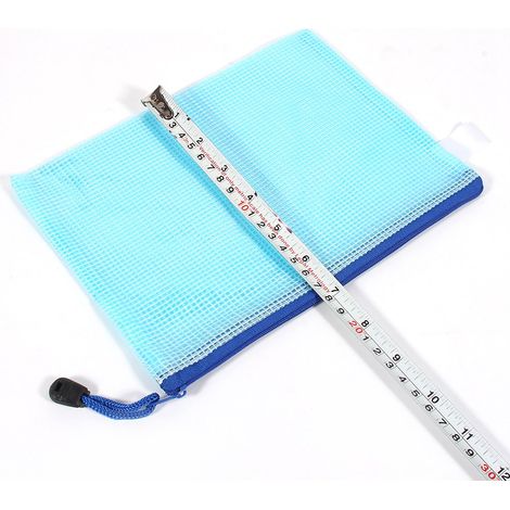 Pochette de classement A5 en plastique avec fermeture à glissière pour papiers (bleu) (1/5)