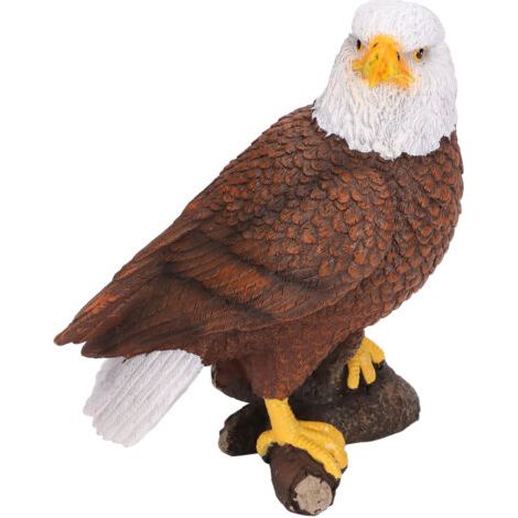 Cette statue d'aigle à tête blanche possède une tête pivotante, des détails soignés et est robuste et durable. Fabriquée en résine, cette décoration patriotique en forme d'aigle convient aux bureaux (1/5)