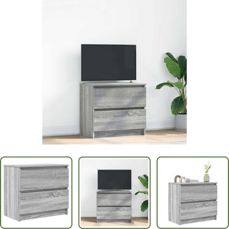 Holzwerkstoff - TV-Schrank Grau Sonoma 60x35x54 cm Holzwerkstoff (1/5)