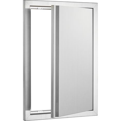 Mophorn Grilltür, 432 x 610 mm, Einzeltür für Außenküche. Edelstahl-Bündigmontage. Vertikale Wandtür mit versenkbarem Griff. Ideal für Grillinseln