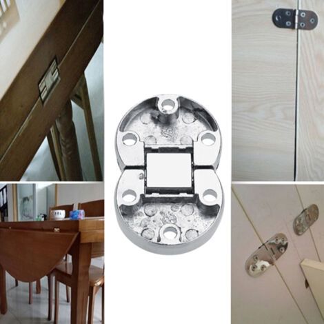 Paquet de 2 Charnières Ovales Table à Rabat Zinc Alloy Self-Supporting Hardware pour Tables Pliantes Dimension 54x35x7mm Capacité 10kg Service 50.000 cycles (1/5)