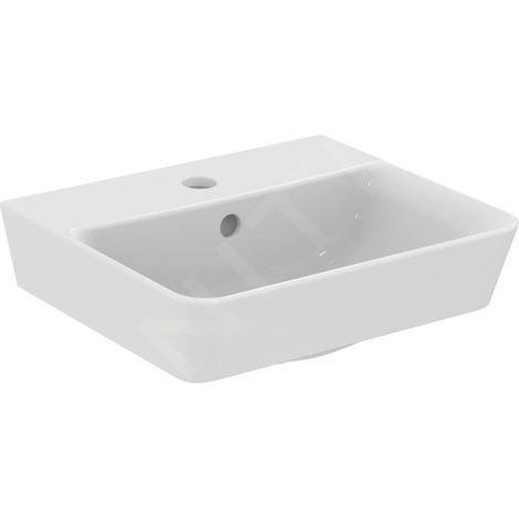 Ideal Standard Connect Air - Lavabo Cube, 400x350x160 mm, avec déversoir, ouverture pour mitigeur, avec Ideal Plus, blanc (1/5)
