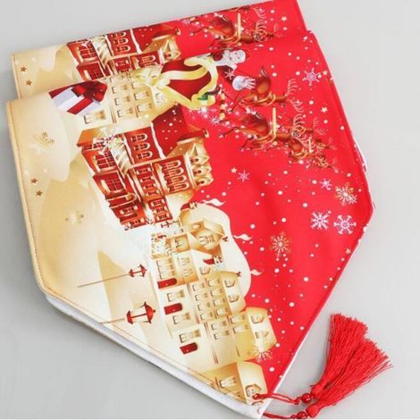 Chemin De Table - 180 Cm X 33 Cm - Motifs Carreaux - Rouge - Style Contemporain - 1 Piece (1/4)