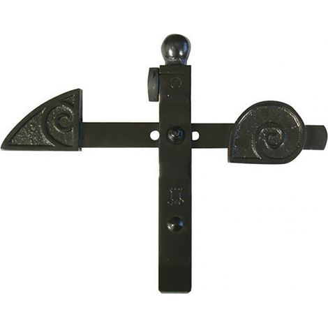 Afbat – Arrêt de portail à bascule à sceller réglable noir – Butée en caoutchouc – Réglage 45 à 60 mm – Longueur 310 mm – Largeur 30 mm
