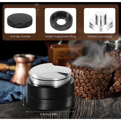 ALLIANDISDistributeur de café 58mm, doseur à expresso en acier, outil de distribution de café à hauteur réglable, distributeur de café expresso