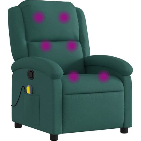 vidaXL Massagesessel Dunkelgrün Stoff (1/5)