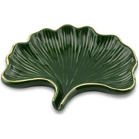 VT Goods,Jabonera con forma de hoja de ginkgo,Soporte de cerámica para jabón,Color verde,Bandeja para jabón,Mantiene el jabón seco (1/5)