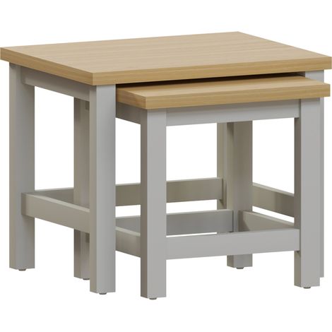 Arlington Nest of Tables Set of 2 Coffee Side End Table, Grey