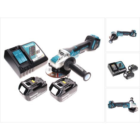 Makita DGA 519 RM Akku Winkelschleifer 18 V 125 mm Brushless X-Lock + 2x Akku 4,0 Ah + Ladegerät (1/5)