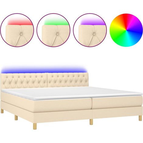 Maison Exclusive - Boxspringbett mit Matratze & LED Creme 200x200