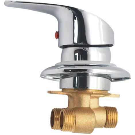 Mitigeur Cabine de Douche Robinet de douche en laiton Inverseur de sortie Robinet mitigeur de douche chromé Connecteur G1/2" Mitigeur d'eau froide et chaude de douche pour salle (1/5)