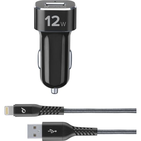 Cellularline TETRA FORCE 12W lightning inkl. Kabel für Apple Lightning schwarz