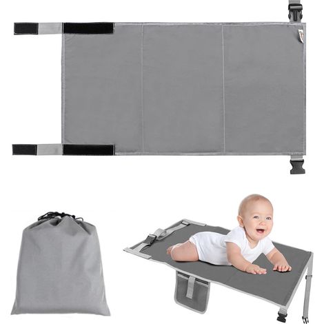 Berceau pour bébé en forme d'avion, siège de type tabouret de 31 x 17 pouces, sangles en nylon antidérapantes réglables et poches latérales. (1/5)