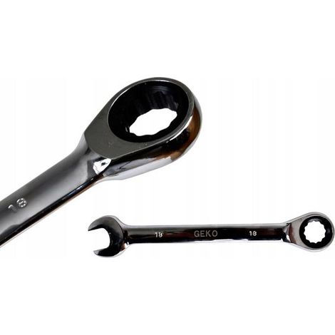 Geko G10318 Chiave a cricchetto 18 mm acciaio lucido