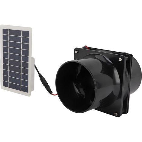 10W 12V Solar-Abluftventilator für Rundrohre, ABS-Solarpanel-Lüftungsset für Haustierhaus, Hühnerstall, Wohnmobil, Gewächshaus