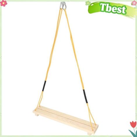 Tbest Balançoire de poulet Perchoir Suspendu en Bois pour Perroquets de Taille Moyenne et Grande avec Corde en animalerie soin (1/5)