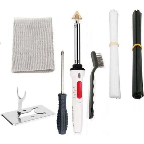 Kit de soudure plastique, Kit Reparation Plastique avec 2 Types 20 Noir et 20 Blanc Baguettes de Soudage (20cm)&1 Pointe de fer à Souder, Soudage Plastique pour Voitures Pare-Chocs, Outil de repassage (1/4)