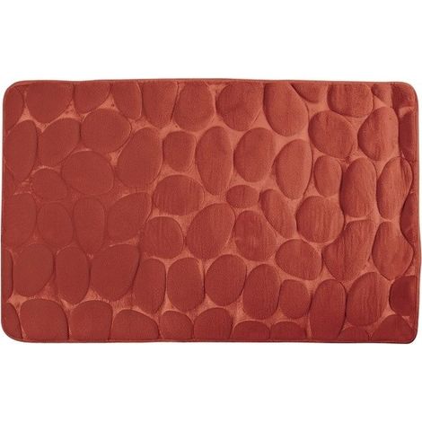 MSV – Tapis de bain antidérapant en microfibre 50x80cm – Couleur terracotta – Absorption rapide et séchage facile (1/3)