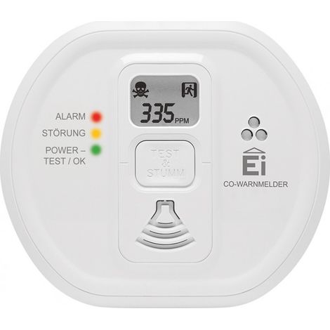 Dyectores de monóxido de carbono con pantalla LCD-pantalla y batería de litio (para casa, Camping y embarcaciones) Blanco, Ei208D