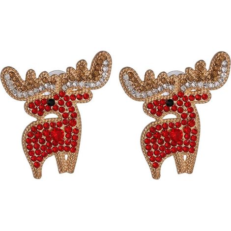 Noël Perle Cerf Boucles d'oreilles d'oreille d'oreille d'oreille Renne Élégant Bijoux Noël Boucles d'oreilles Cadeau Noël pour Femme Fille 1 paire, (1/4)