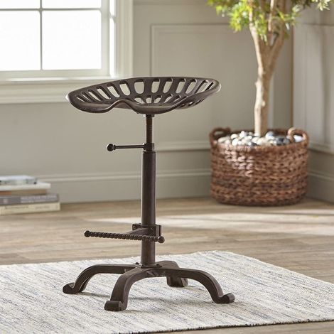 Brown Tractor Seat Bar Stool Cast Iron Kitchen Garden Barstool Seat Rustic Industrial Vintage Shabby Chic Home & Garden Bar Stool (1/4)
