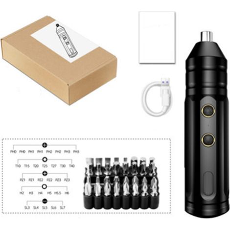 Tournevis électrique USB rechargeable, mini perceuse à main automatique pour entretien d'équipement domestique (1/2)