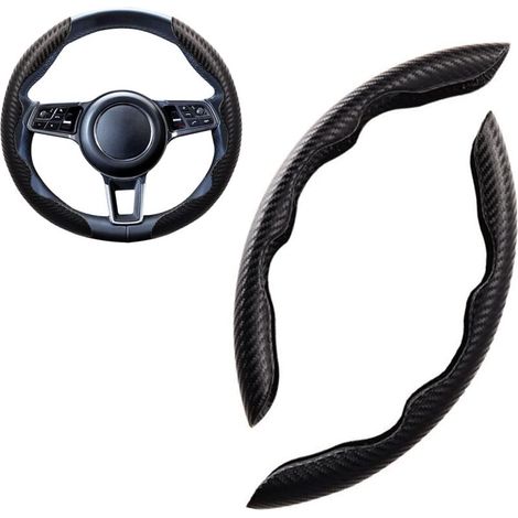 Housse de volant pour voiture de sport, forme ronde et universelle, en daim/environ. (1/5)