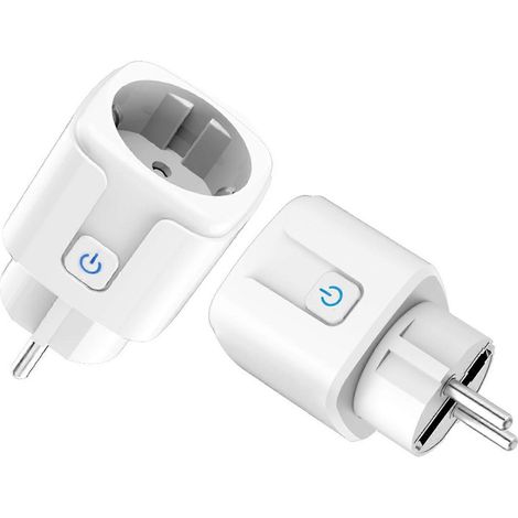 2 Stück intelligente WLAN-Steckdosen 16A 3520W mit Fernbedienung und Energiemessung, AC110–240V