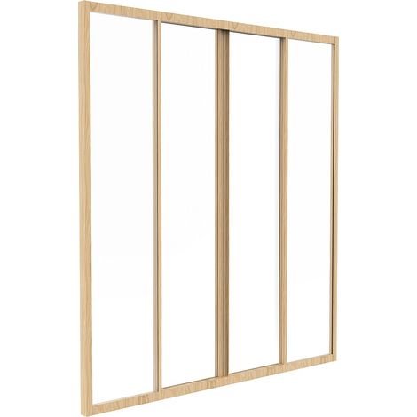 Vente-Unique – Verrière coulissante en verre trempé et aluminium 120x130 cm – Finition mat – Installation sur supports métal, bois, ciment – Pour intérieur