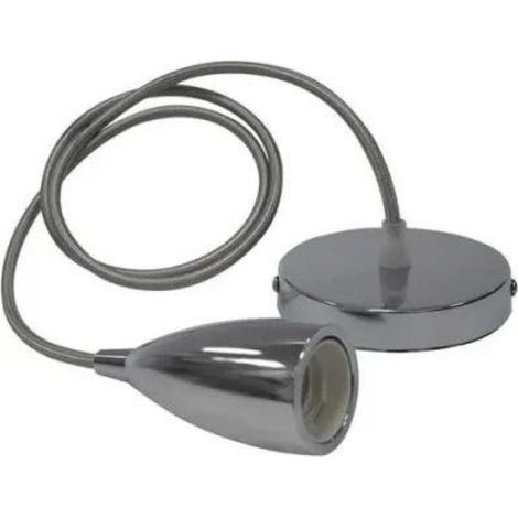 Suspension câble (1m) Edison chrome E27 IP20 max 60W (1/3)