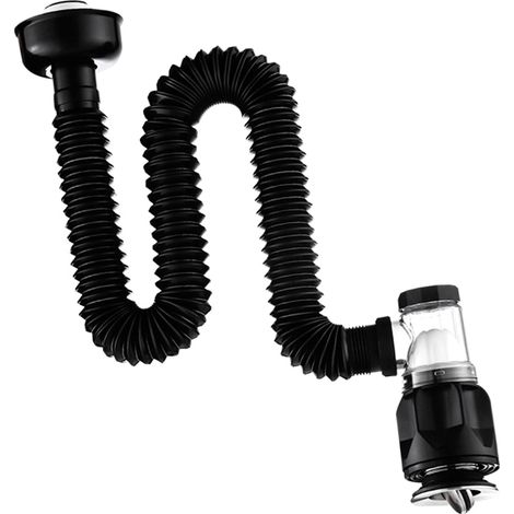 Tuyau d'évier flexible et extensible avec crépine déodorante, installation facile