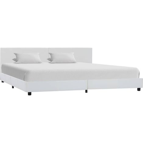 Cadre de lit Blanc Similicuir 180x200 cm (1/5)