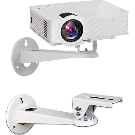 Mini Support Vidéoprojecteur Mural, 6,3 7,87 inch Vis M4 Rotation 360°, Inclinaison 60°, pour Caméra/Projecteur/Webcam Matériau Acier Carbone (1/5)