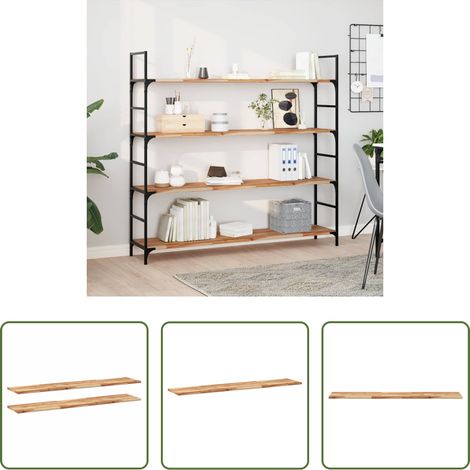 Bois d'acacia - Étagères flottantes 2 pcs 140x30x2 cm acacia massif à l'huile (1/5)