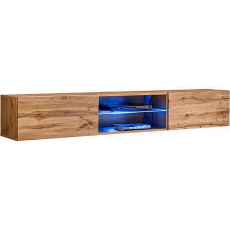 Banc TV mural Switch RTV 3 - L 180 x P 40 x H 30 cm - Marron - Livraison gratuite