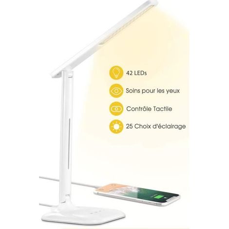 Lampada da scrivania a LED ZGEER - Modello per bambini - 42 LED - 25 modalità di illuminazione - Ricaricabile tramite USB (1/5)
