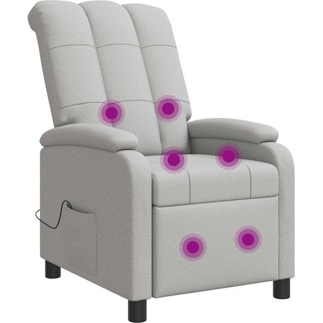 Silla de masajes reclinable Gris Nube Tela vidaXL