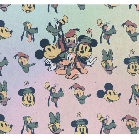 Papier Peint intissé Disney Mickey Mouse et ses amis vintage 300 cm x 280 cm (1/4)