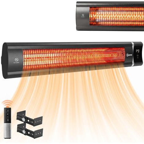 Chauffage infrarouge 3000 W, indice IP65, 9 niveaux de puissance, minuterie 24 h, commande tactile/télécommande et affichage LED (1/5)