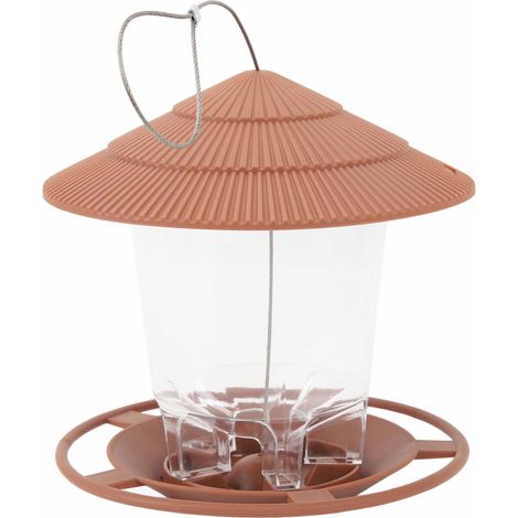 Mangeoire à oiseaux extérieure automatique de grande capacité avec couvercle à pression innovant pour jardin ou cour. (1/5)