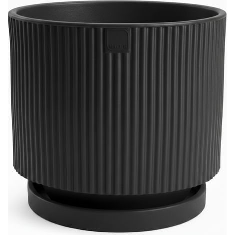 Vaso moderno di design VERTIGO 50 Ø50 H45 in polimero antracite resistente per interno ed esterno - Made in Italy - Monacis (1/5)