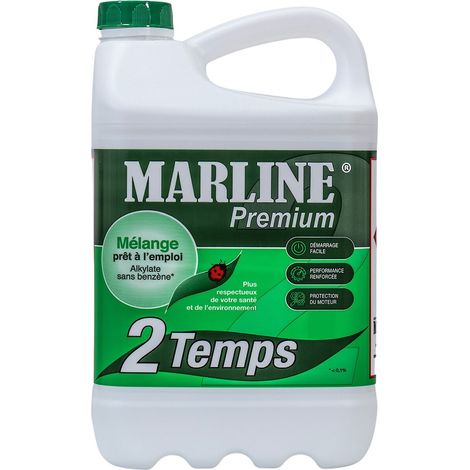 Mélange alkylate pour moteurs 2 temps PREM2T858 – 5 litres – Carburant inodore et non corrosif – Indice énergétique élevé – Marline