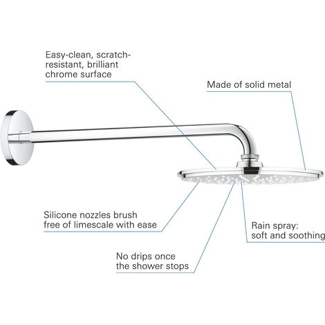 Grohe Pomme de douche Cosmopolitan 210 de Rainshower 422 mm, (1/4)
