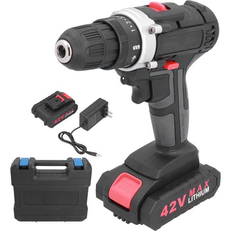 Perceuse sans fil 42V, 2 vitesses variables, tournevis portatif en alliage de zinc 350/1400 tr/min, prise CN 100-240V (1/5)