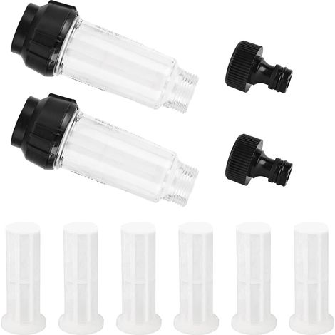 Filtre à Eau pour Nettoyeur Haute Pression, 2 Pièces Filtre à eau avec Insert de Filtre, 3/4" Nettoyeur Filtre Tuyau Arrosage, Filtre pour Nettoyeur pour Pompe Jardin, Arrosage de Jardin, Camping-Car (1/5)