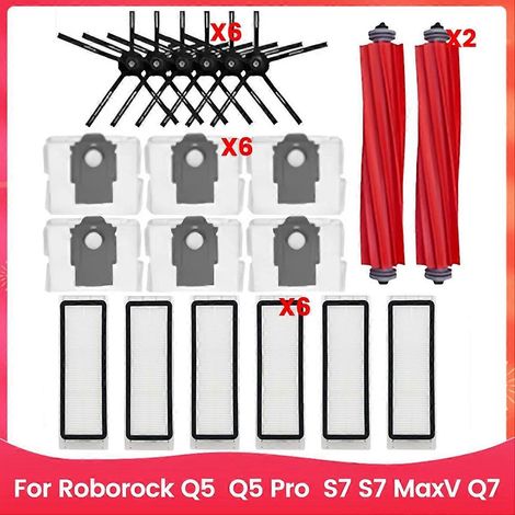 Pièces et accessoires pour aspirateurs robots Roborock Q5, Q5 Pro, S7, S7 MaxV et Q7 : brosses latérales à rouleau. (1/5)