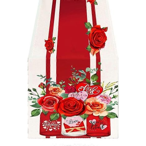 Waschbare rechteckige Tischdecke für den Valentinstag, strapazierfähiges und wasserdichtes Material, mittlere Größe, Muster Style4, ideal für ein romantisches Abendessen und als Tischdekoration.