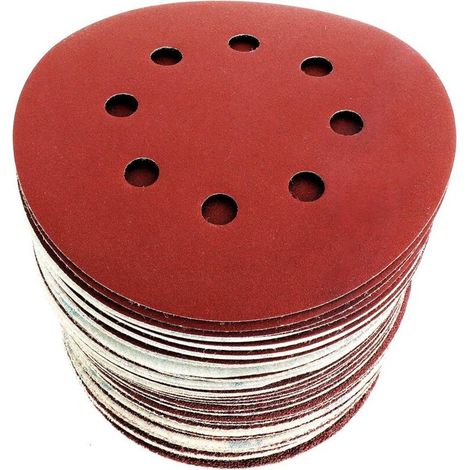 Disques de Ponçage Papier Abrasifs 125mm Ponceuse P40/P60/P80/P120/P180/P240 8 trous (1/5)