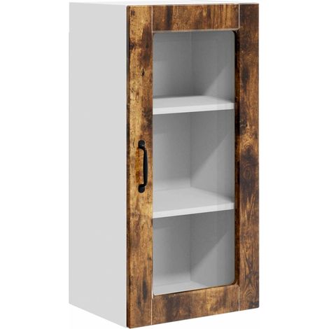 Maison Exclusive - Mobile in vetro da parete LUCCA Rovere Fumo 40 x 31 x 80 cm (1/5)