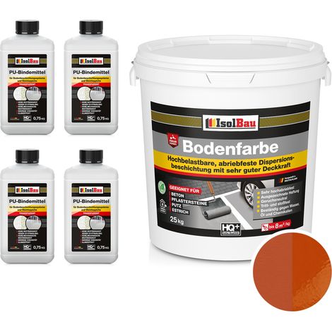 IsolBau 2K-Harzbodenfarbe für Betonbodenbeschichtung 25 kg ziegelrot (1/5)
